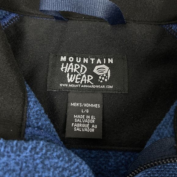 Mountain Hardwear 1/4 Zip‎ Microfleece Pullover Jacket Blue Mens Large - Picture 8 of 9
